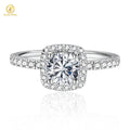 Upscale  Classic Style 18K Gold Plated 1CT Cushion Moissanite Diamond Ring 925 Sterling Silver Wedding Engagement Ring Trendy