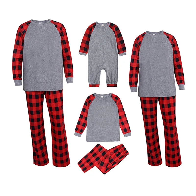 Wholesale Custom Logo Unisex Family Christmas Pajamas Thermal Breathable Printed Sublimation Blank Adult Kids Cotton
