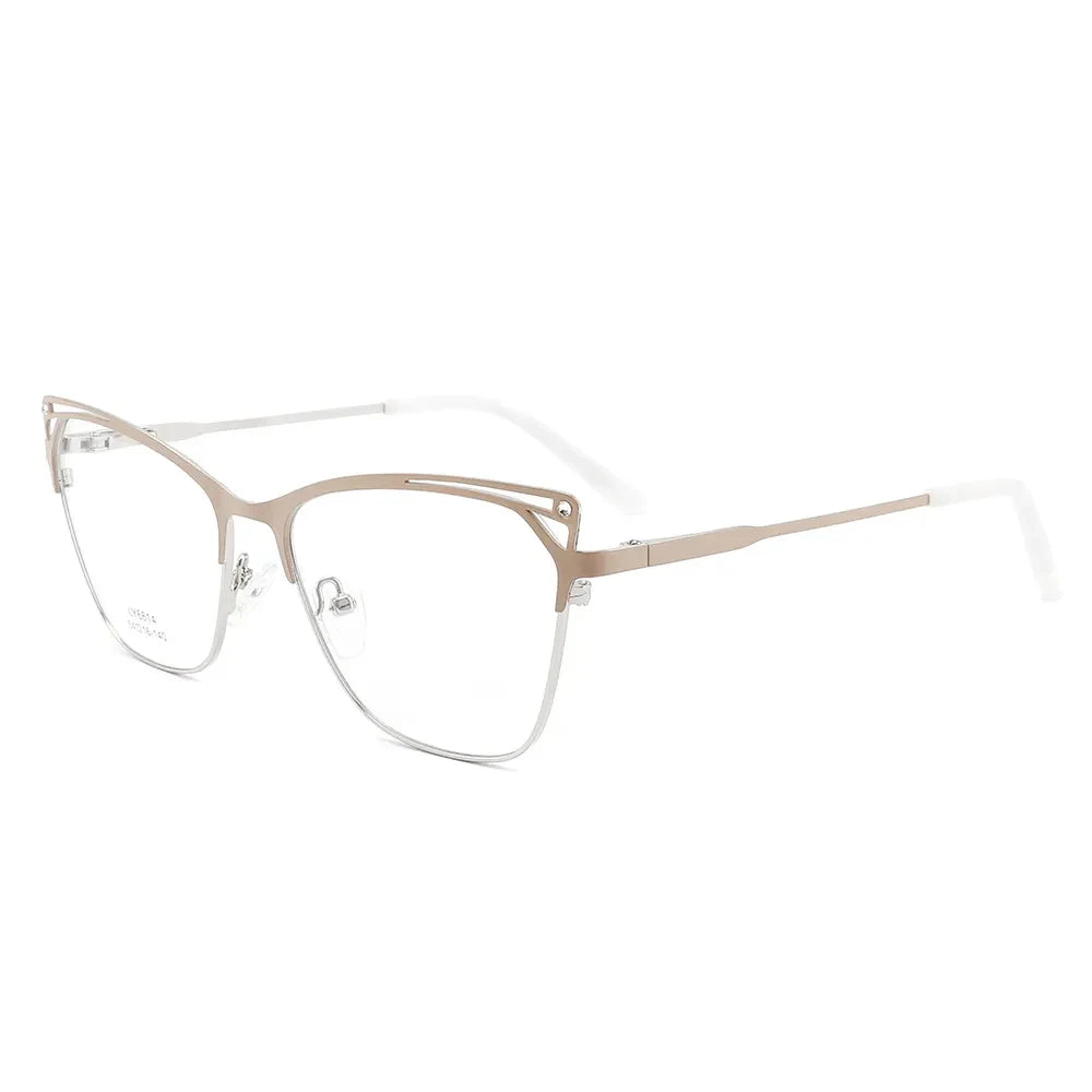 LY6614 Hot Sell Spectacles Frame Cat Eye Metal Optical Eyewear Eyeglasses Frames