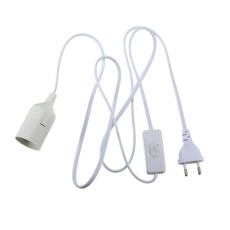 1.8m Power Cord Cable E27 Lamp Bases EU US Plug With Switch Wire for Pendant LED Bulb Hanglamp Suspension Socket Holder