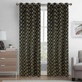 Amity Fashion Geometric Patterns Foil  Printed Thermal Curtains for Bedroom Eyelet  Window Curtains for Living Room