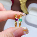 Factory Wholesale Islamic 925 Sterling Silver Gold Filled Natural Gemstone Engagement Ladies Couple Rings for Women