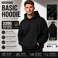 High Quality Fashion Hoodie for Men Customized French Terry No String Hood Olive Green White Print 400 Gsm Cotton Comfortable