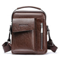 Online Shopping Fashionable Korean Style Mobile Phone Business Office Leather Sling Shoulder Crossbody Messenger Bag for Men