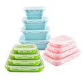 Lunch Box 4 Piece Set Wholesale Food Storage Portable Collapsible Silicone Foldable Lunch Box
