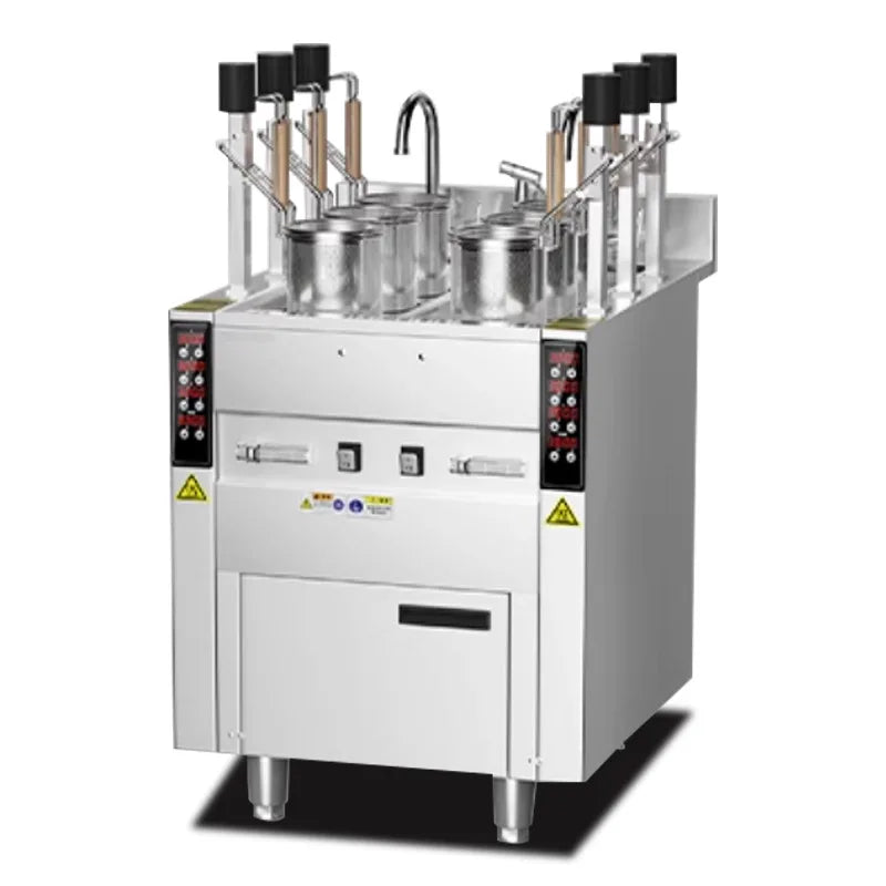 Fully Automatic Noodles Cooking Robot Noodle Making Pot Electric Standing Auto Lift up Noodle Cooker 6 Baskets