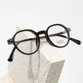 New Half Titanium Frames Optical OEM Round Design Custom Optical Glasses Frame Retro Luxury Diamond Face Shape Reading MegaBDM