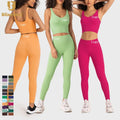 Custom Logo Lady Quick Dry Yoga Sets Activewear Tight Sports Suit Workout Women Clothing Gym Fitness Sets Yoga Set