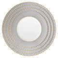Black Line Pattern Gold Edge Luxury Dinnerware White Bone China Plate Vintage Modern Style Dining Setting for Hotels