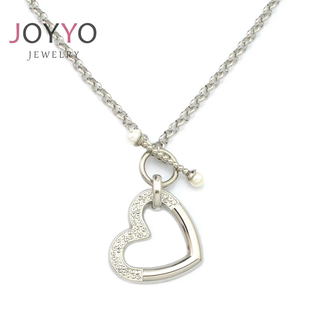Locket Necklaces Shining Heart Necklace with Pendant Engagement Necklace 2021new Arrival Stainless Steel Valentine's Day Luxury