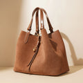 Autumn and Winter Suede Bags Genuine Leather Women's Handbags Casual Fashion Cowhide Large Capacity Ladies Shoulder Bag Tote Bag MegaBDM
