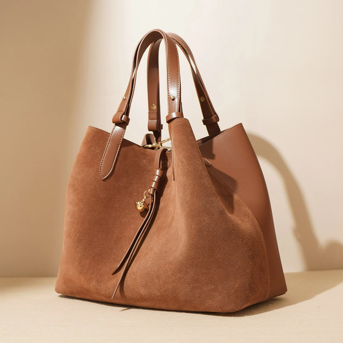 Autumn and Winter Suede Bags Genuine Leather Women's Handbags Casual Fashion Cowhide Large Capacity Ladies Shoulder Bag Tote Bag MegaBDM