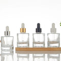 30ml Empty clear Round Glass Dropper Bottle for Essential Oils with Black White Dropper Thick Bottom Essential Oil Glass Bottle