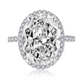 SGARIT 3.00CT VVS Oval Cut Moissanite Engagement Ring 18K White Gold Luxury Large Diamond for Women