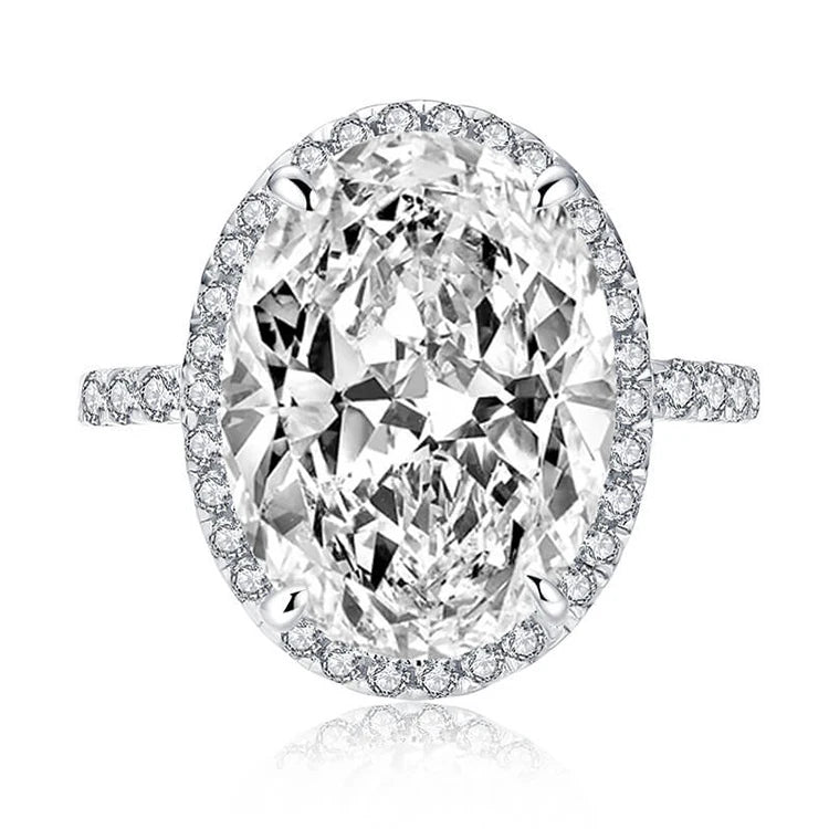SGARIT 3.00CT VVS Oval Cut Moissanite Engagement Ring 18K White Gold Luxury Large Diamond for Women