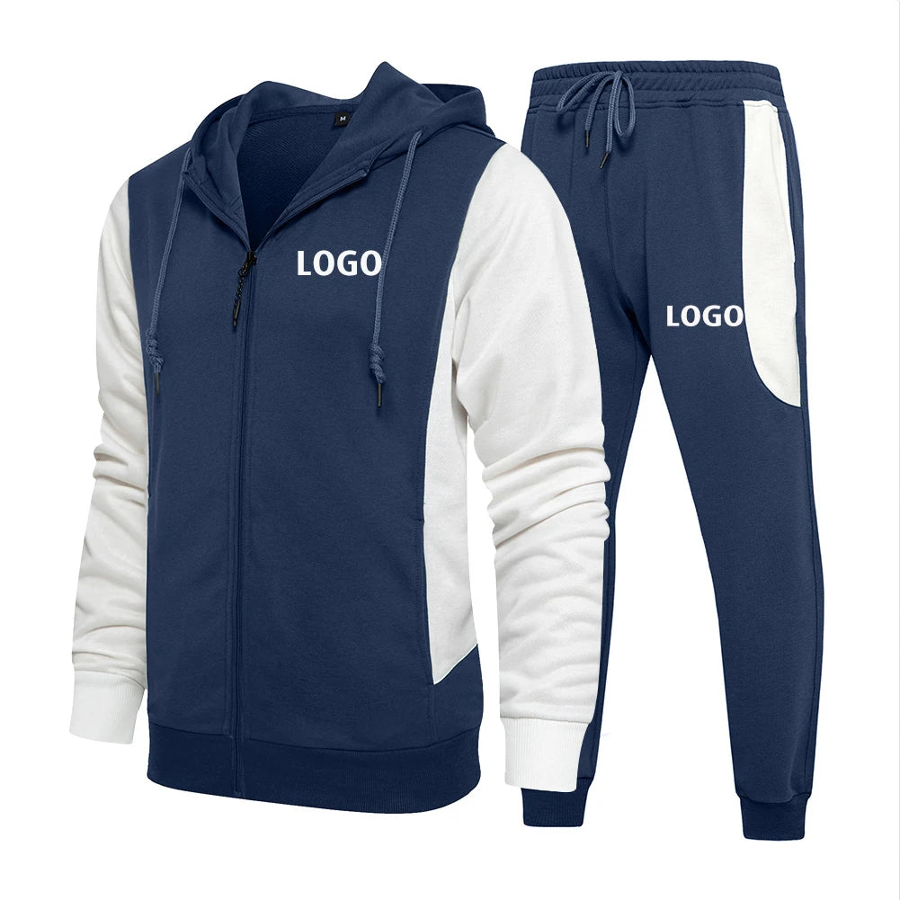 OEM/ODM Suit for Men Long Sleeve Quality 100% Cotton Customize Your Logo Oversized Plain Pullover Suit Fashion New 2025
