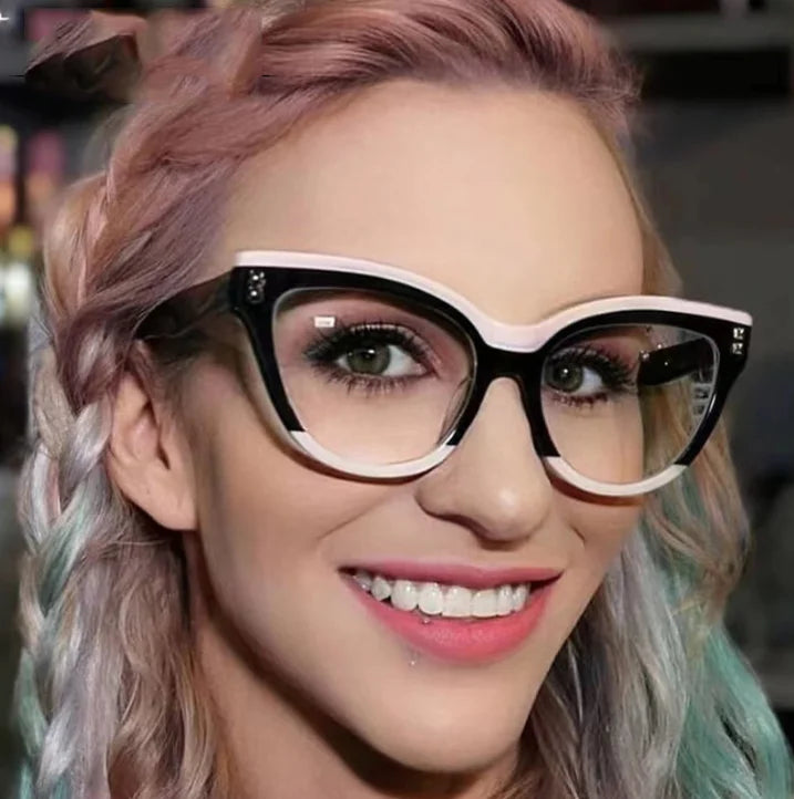 Newest Wholesale Custom Logo Female Anti Blue Light Work Glasses Cat Eye Computer  Eyeglasses Frame for Eye Glasses 2023
