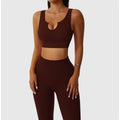 Gym Fashion Apparel Rib Series Two Piece Yoga Set Women Clothing Butt Lift Seamless Yoga Leggings Short and Bra  Tights Set