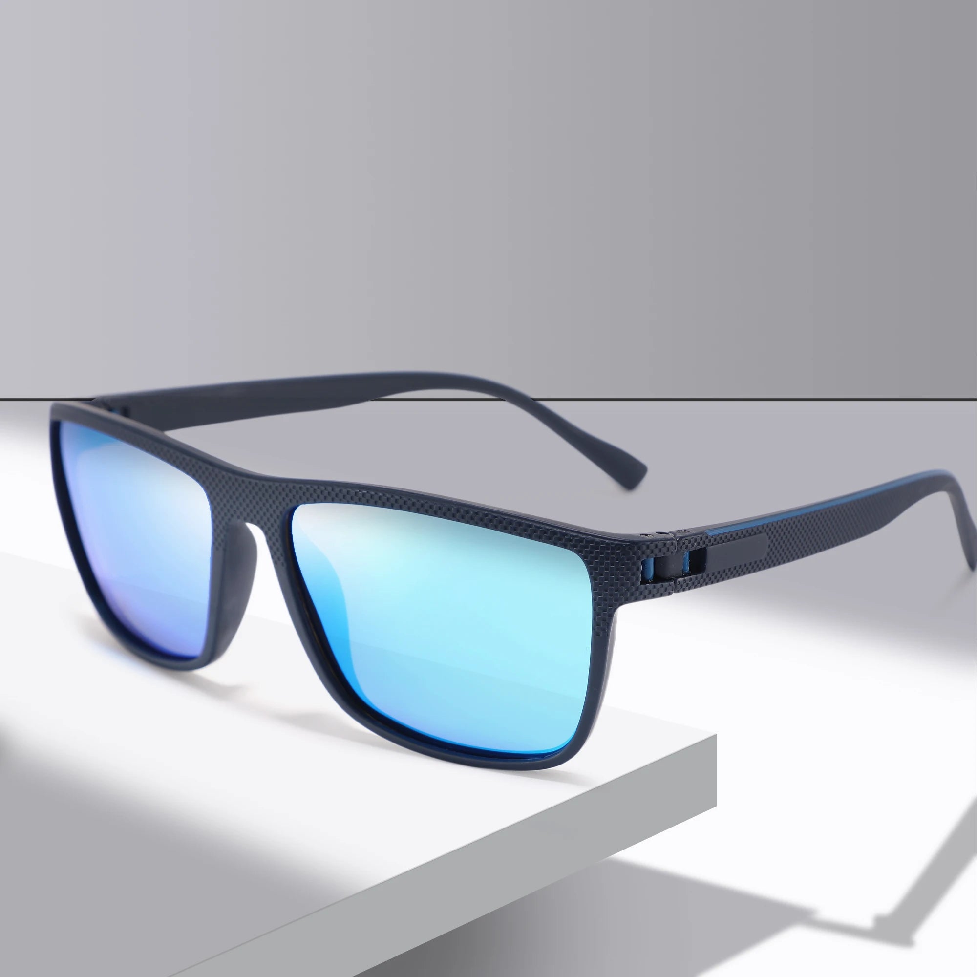 CONCHEN 2025 New Arrivals Classic Square Frame Oversized Sun Glasses Polarized MIrror Shades Blue Lenses Custom Sunglasses Men