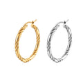 Wholesale Stainless Steel Twist Hoop Huggie 3cm Gold Plated Earrings Jewelry for Women China Manufacturer Factory Supplier