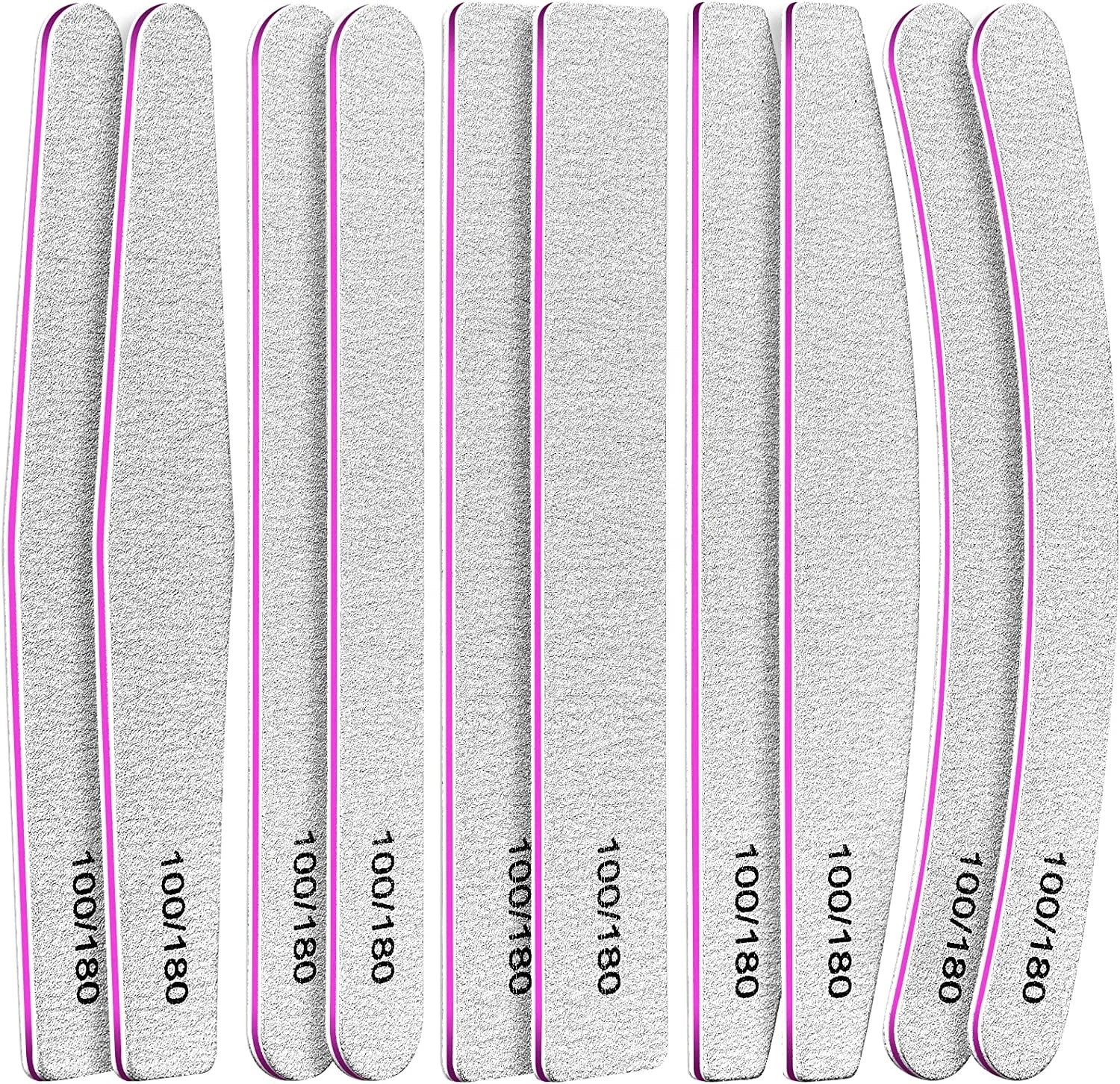 Custom Printed Half Moon Nail File Professional Japan Disposable 100/180 Grit Nail File Made of Sponge for Nail Salons