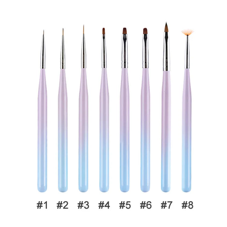 Ombre High Quantity Nylon Acrylic UV Gel Art Nail Brush Liner Acrylic Handle Nail Art Brushes