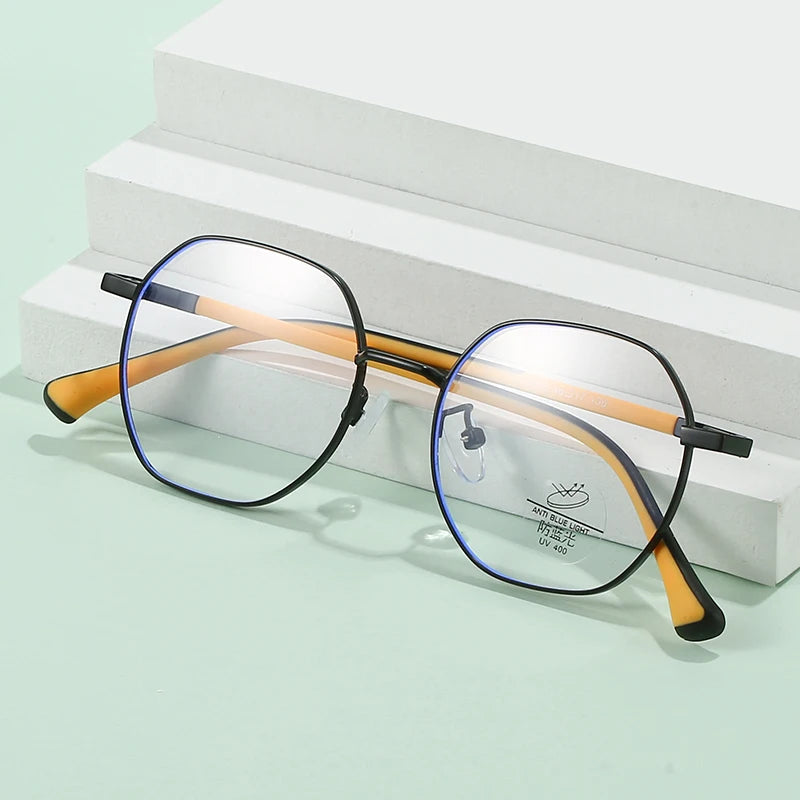 Teenagers' for  Round Spectacle Eyewear Frames Durable Alloy Optical Glasses for Teens
