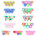 100pcs/bag Fashion Colorful Heart Shape Polymer Clay Flat Beads for DIY Bracelet Necklace Earring Jewelry Making Wholesale