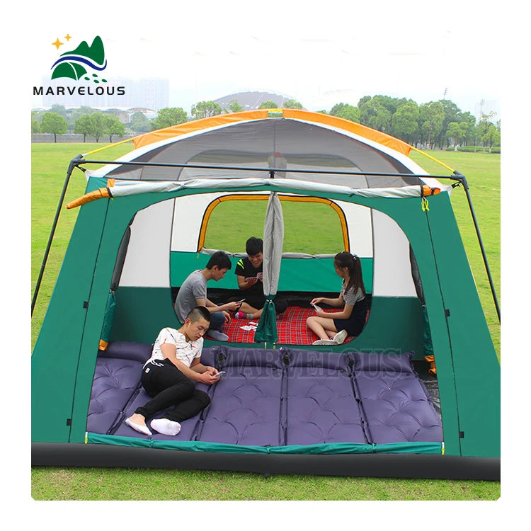 Outdoor Camping Tents With 2 Rooms 1 Living Room Waterproof Extra Living Room Large Space 4 6 5 8 8 12 Persons