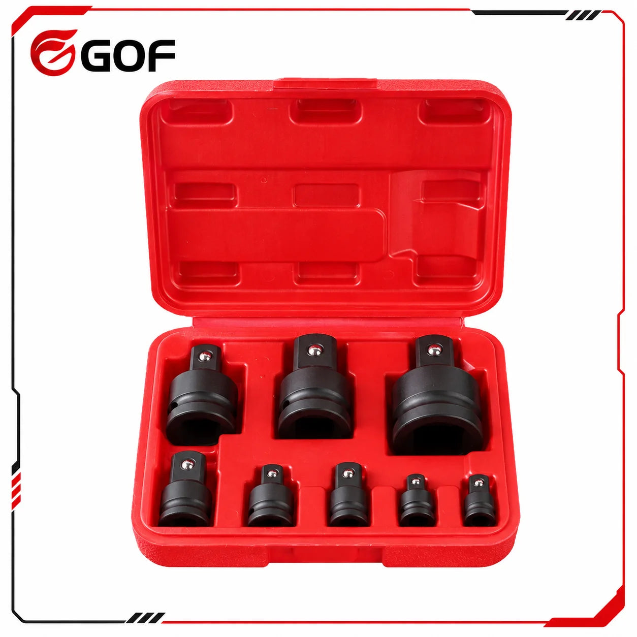 6/8pcs Conversion Joint Sleeve Pneumatic Air Cannon Torx Ball Hex Square Drive Industrial Grade Black Phosphate Finish Repair