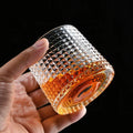 Bar Rotatable Rock Liquor Vodka Shot Glass Wine Juice Water Drinking Tumbler Gyro Rotating Crystal Old Fashioned Whisky Glasses