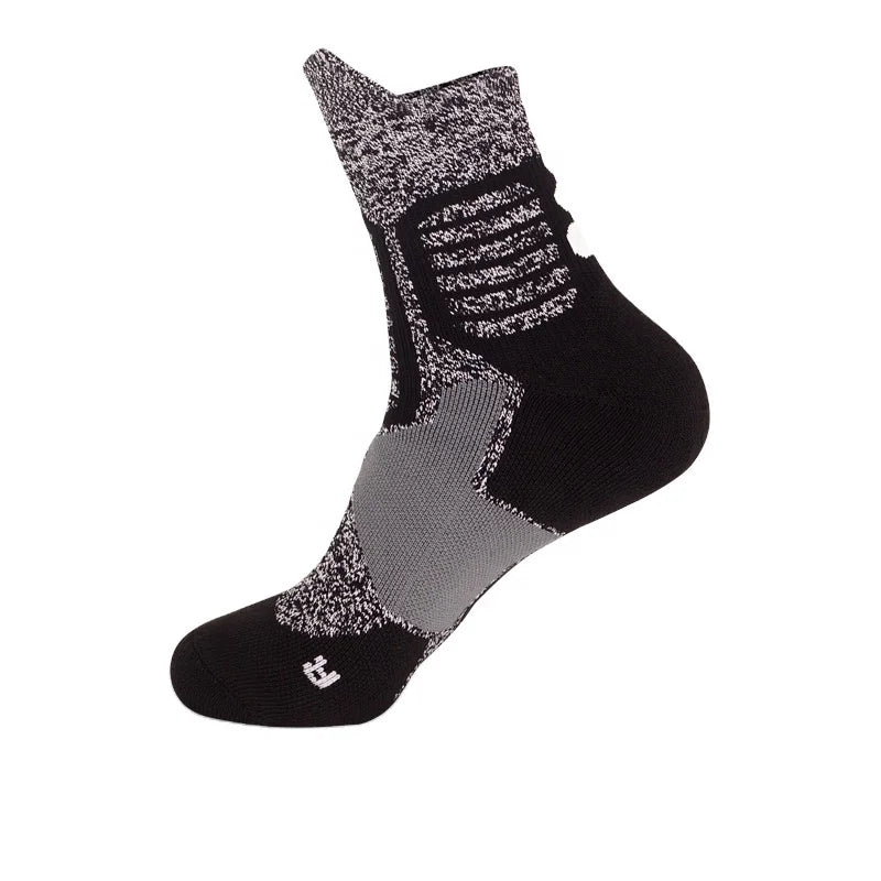 LINGTU Hot Sale High Elastic Colorful Grip Elite Sports Basketball Socks Running Ankle Athletic Sock
