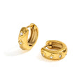 New Trendy Earring 18K Gold Plated Dainty CZ Moon Star Eye  Stainless Steel Hoop Earrings for Women