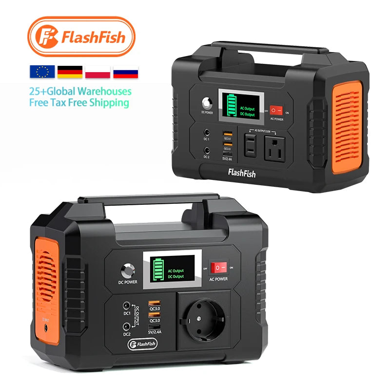 Flashfish Cheap Price 200W Outdoor Back up Solar Generator Portable Power Station Set With 60w Solar Panels