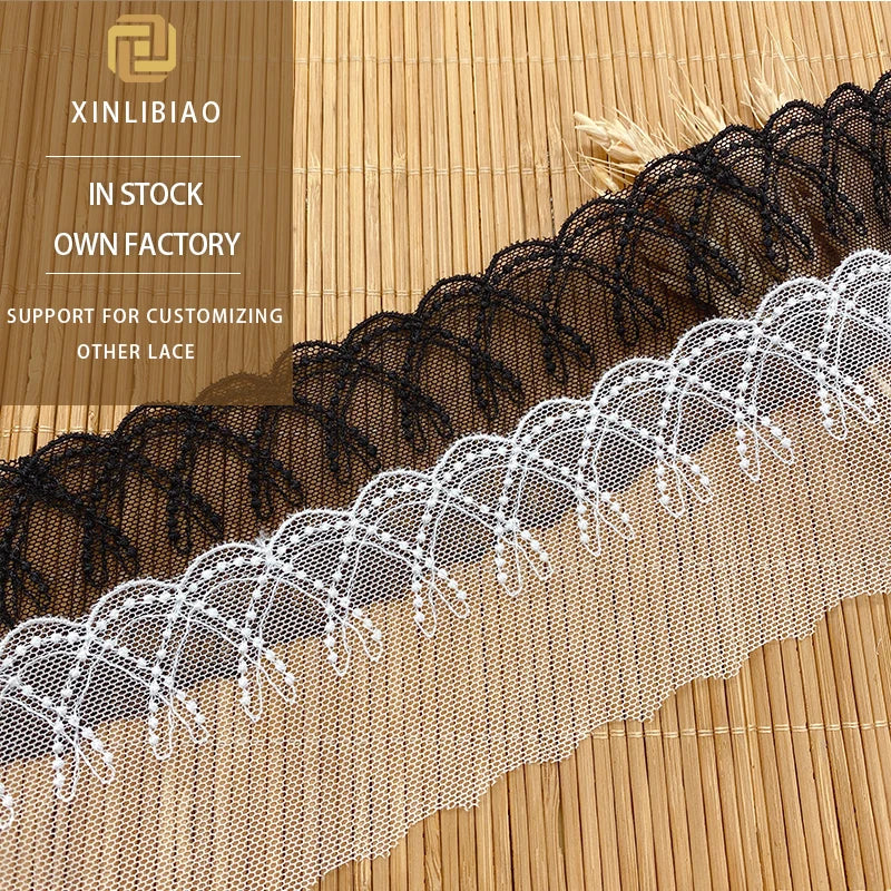 Mesh Embroidery Lace Dress Pajamas Wedding Dress Accessories Water Soluble 100% Polyester Veil Skirt Bags 6cm Width