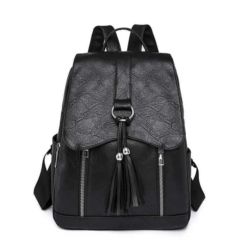 Walesale Vintage Large Capacity Backpack Bag School Backpack Travel Leisure Laptop Bag With Tassel