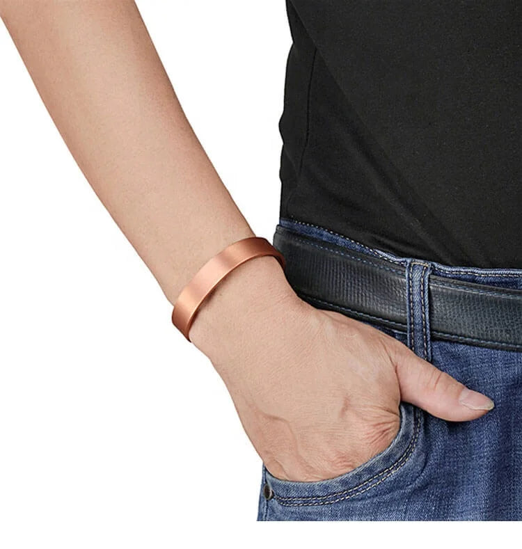 Bio Magnetic Jewelry 99.9% Pure Copper Vintage Couple Cuff Bangles Fashion Jewelry Copper Bracelets for Men Women