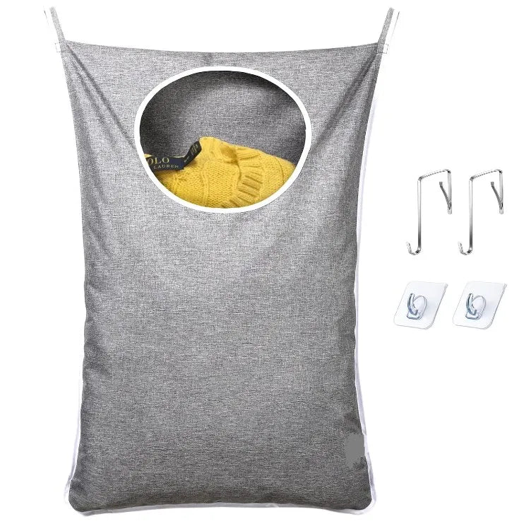 Factory Direct Adjustable Hooks for Over Door Storage Organization 600D Oxford Fabric Eco-Friendly Foldable Laundry Hamper Bag