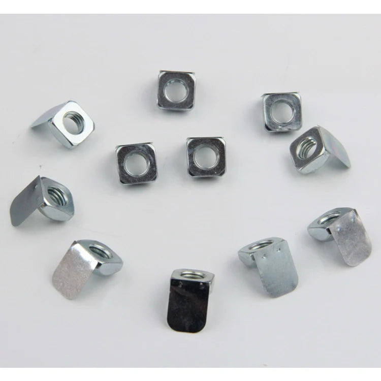 High Security Aluminum Profile Channel Elastic Nickel Plated Threaded Carbon Steel Spring Weld Square Screw Nut