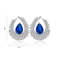 Fast Shipping Cheap Price S925 Silver Lab Grown Sapphire Stud Earrings Fancy Pierced Personalized Simple Trendy Anniversary Gift