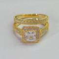 China Factory Wholesale Fancy Jewelry 925 Sterling Silver Ring Band Bridal 2 Piece Wedding Ring Set for Women