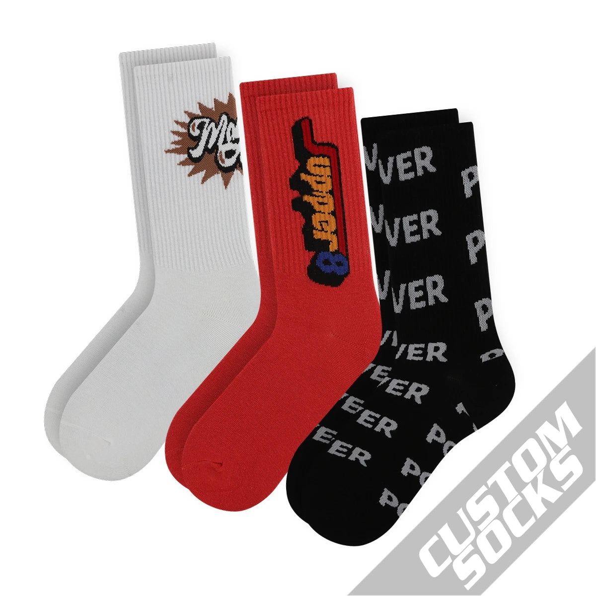 FREE DESIGN & MOCK-UP Made Your Own Custom Brand Men Crew Socks Design Men Socks With Custom Logo