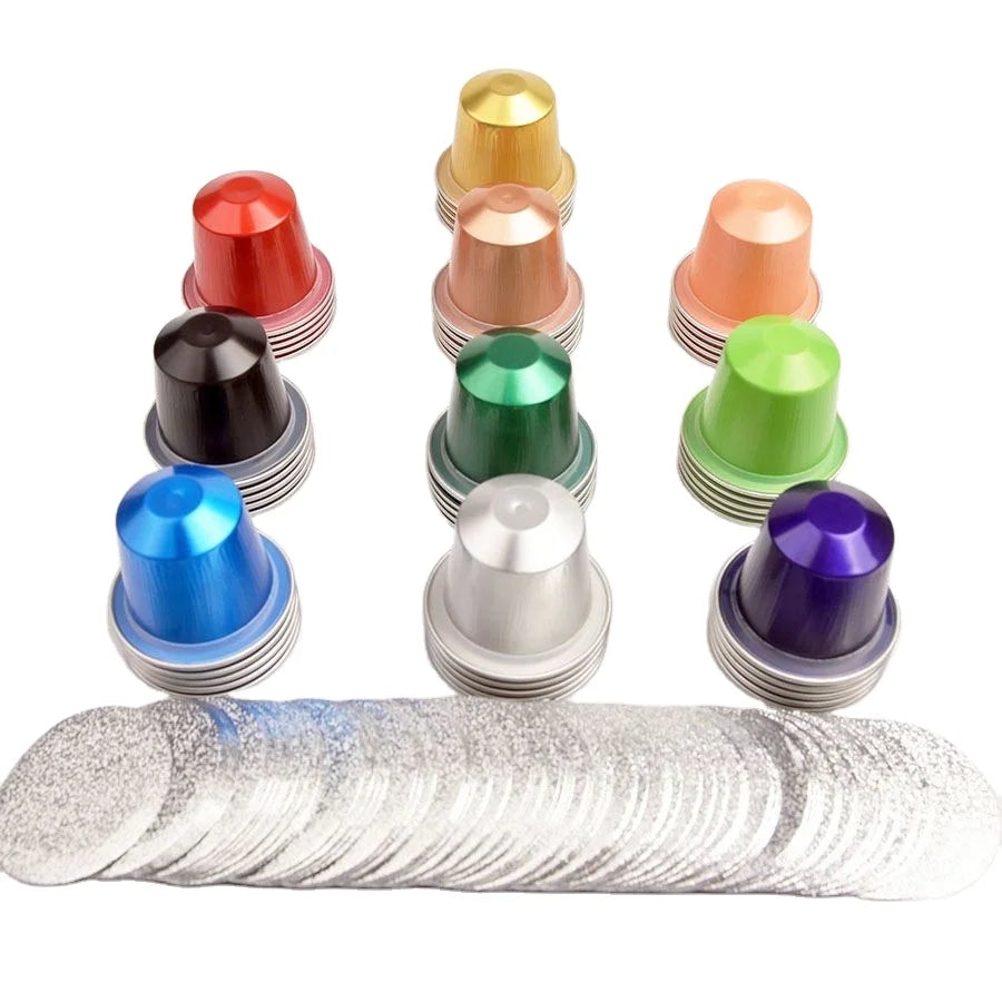 Custom 15ml Multi-Colors Aluminum Double-Wall Pulp Moulding EU PACK CC002 Empty Coffee Capsules Beverage Capsule Coffee Machines