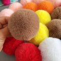 Cute Artificial Rabbit Fur Balls With Loops 2-30 cm Fuzzy Custom Various Colors Size Accessories for Hats Cellphone 5 cm Pompons
