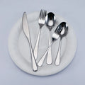 Custom 5 PCS Stainless Steel 304 Cutlery Set with Round Thick Handle for Restaurant and Party Use Eco-Friendly