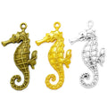 3 Color Metal Alloy Marine Animals Seahorses Charms Necklace Pendant DIY Jewelry Making Handcrafted Accessories 58*31cm D7149