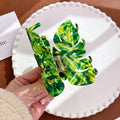 Elegant 9.3cm Large Shark Hair Clips High Quality Acetate Hair Claws with New Design Artificial Leaf Women's Hair Decoration