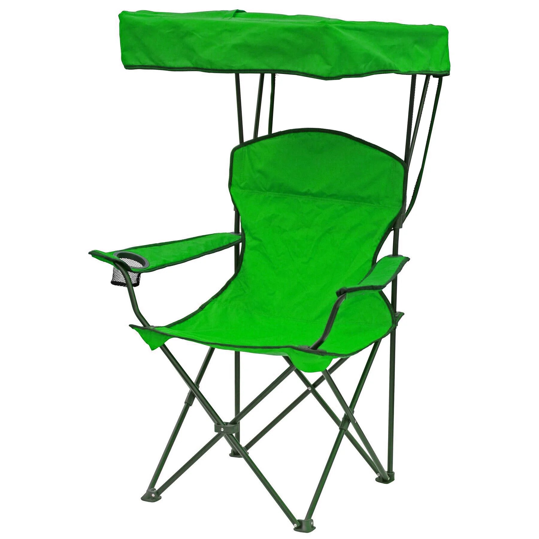 Woqi Camping Chair with Canopy Shade Two Cup Holders and Carry Bag for Outdoor Adventures