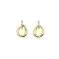 Shangjie OEM Aretes Wholesale Fashion Women  Double Color Earrings Sterling Silver Needle Geometric Round Pendant Earrings