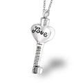 Popular Stainless Steel Urn Pendant Souvenir Men Women Pet Hair Tin Memorial Love Key Necklace for Ashes